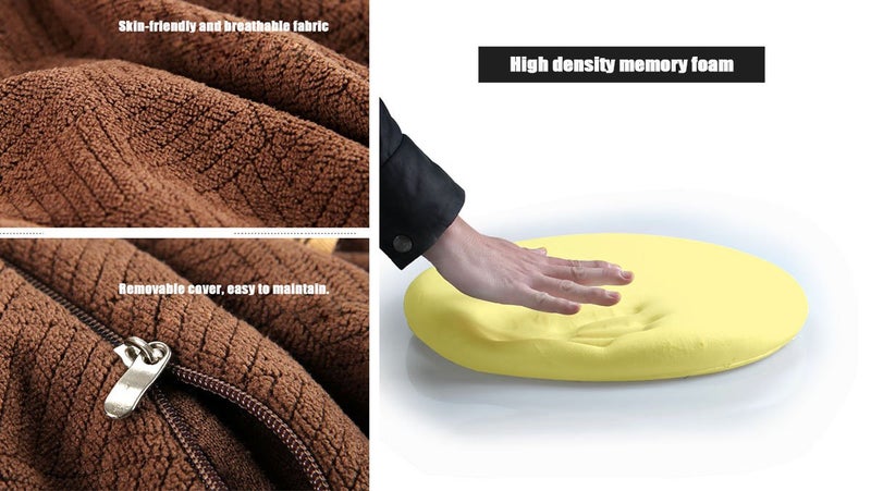 Sigmat Memory Foam Seat Cushion Anti-Slip Soft Round Stool Cushion Chair Pad 20 Inch Navy Blue - Image 2
